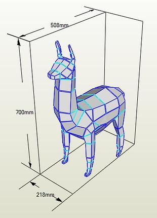 Paperkhan конструктор з картону лама пазл оригамі papercraft 3d фігура полігональна набір подарок сувенір антистрес