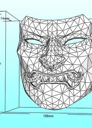 Маска мэнгу нинзя самурай mengu mask конструктор из картона papercraft паперкрафт игровой персонаж 2