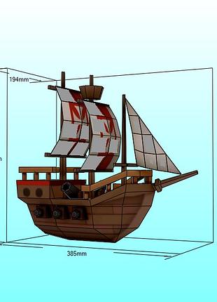 Paperkhan конструктор из картона 3d модель паперкрафт papercraft корабль яхта лодка подводная лодка парусник техника транспорт