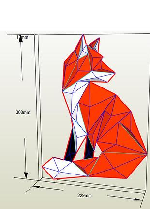 Paperkhan конструктор из картона лиса лисица оригами papercraft 3d фигура развивающий набор антистресс