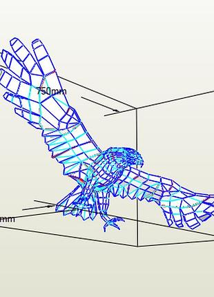Paperkhan конструктор из картона орел ястреб птица оригами papercraft 3d фигура развивающий набор антистресс