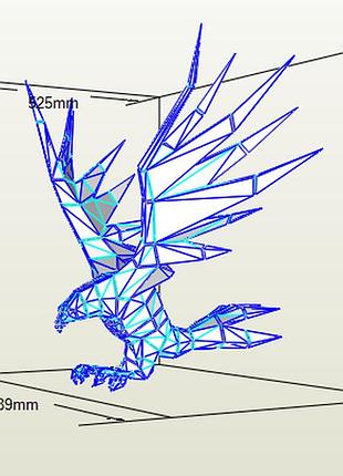 Paperkhan конструктор из картона орел ястреб птица оригами papercraft 3d фигура развивающий набор антистресс