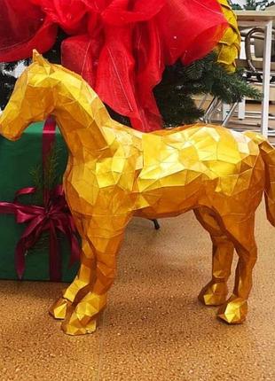 Paperkhan конструктор из картона конь лошадь жеребец оригами papercraft 3d фигура развивающий набор антистресс