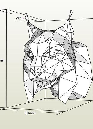 Paperkhan набор для создания 3d фигур рысь тигр кот паперкрафт papercraft подарок сувернир игрушка конструктор
