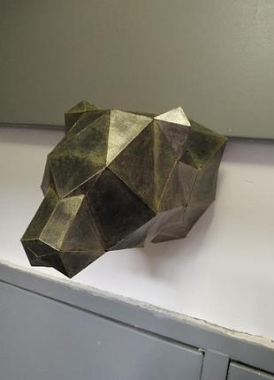 Paperkhan конструктор из картона 3d фигура трофейная голова медведя паперкрафт papercraft оригами пазл медведь ведмедь bear teddy