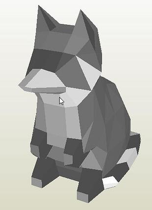Paperkhan конструктор из картона енот лиса лисица лис оригами papercraft 3d фигура развивающий набор антистрес