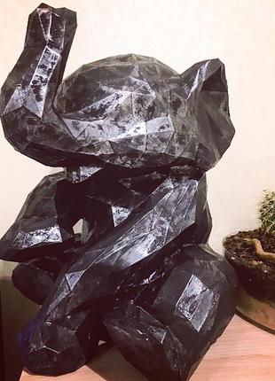 Конструктор з картону cлон elephant 3d фігура арт. 500.29.238 papercraft паперкрафт слоненя слониха мамонт