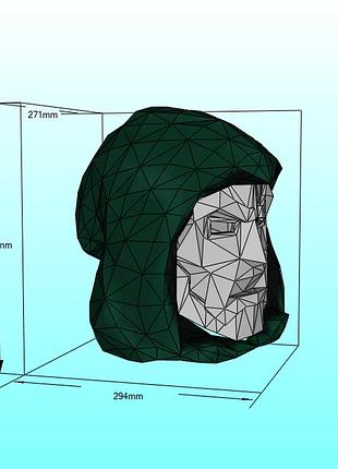 Шлем helmet doom маска mask конструктор з картону паперкрафт papercraft ігровий персонаж пазл 3д фігура