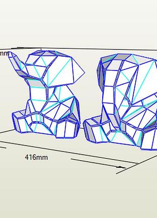 Конструктор з картону cлон elephant 3d фігура арт. 200.10.26 papercraft паперкрафт слоненя слониха мамонт