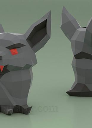 Paperkhan конструктор з картону 3d фігура кажан птах пташка паперкрафт papercraft подарунковий набір для творчості іграшка