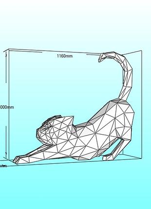 3d фигура набор для самостоятельной сборки высота 1 метр кошка кот котёнок котик котики конструктор пазл паперкрафт papercraft