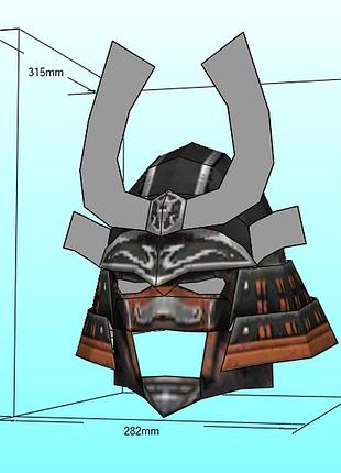 Шлем самурайский samurai helmet final fantasy конструктор из картона papercraft паперкрафт игровой персонаж