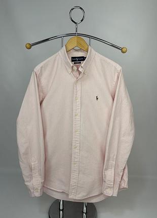 Вінтажна сорочка ralph lauren custom fit l у смужку