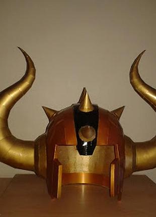 Шолом таурус taurus helmet конструктор з картону паперкрафт papercraft ігровий персонаж пазл 3д фігура