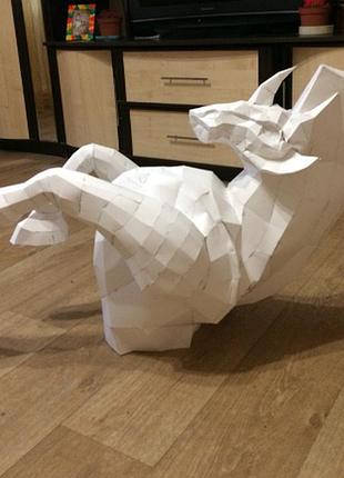 Paperkhan конструктор из картона 3d фигура конь единорог паперкрафт papercraft подарочный набор суверн игрушка
