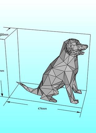 Paperkhan конструктор из картона 3d фигура лабрадор собака пёс паперкрафт papercraft подарочный набор суверни