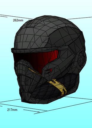 Шолом кризис crysis helmet конструктор з картону паперкрафт papercraft ігровий персонаж пазл 3д фігура