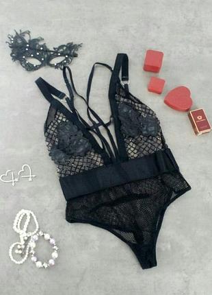 Чорний мереживний боді ann summers