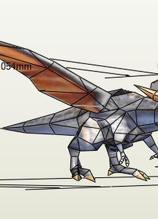 Paperkhan конструктор из картона дракон papercraft фигура развивающий набор подарок сувенир игрушка антистресс