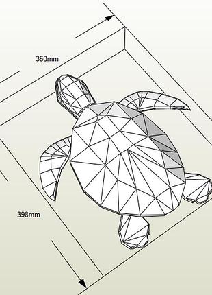 Paperkhan конструктор з картону 3d фігура черепаха черепашка паперкрафт papercraft подарунковий набір для творчості іграшка сувені