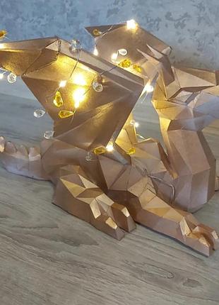 Paperkhan конструктор из картона дракон papercraft фигура развивающий набор подарок сувенир игрушка антистресс