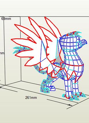 Paperkhan конструктор з картону грифон пазл орігамі papercraft 3d фігура полігональна набір подарок сувенір антистрес