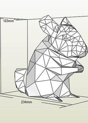 Paperkhan конструктор з картону 3d фігура білка миша шиншила паперкрафт papercraft подарунковий набір для творчості іграшка сувені