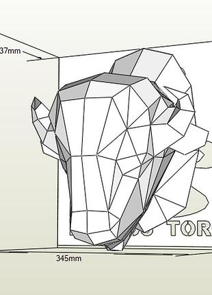 Paperkhan конструктор из картона 3d фигура бык телец корова паперкрафт papercraft подарочный набор игрушка