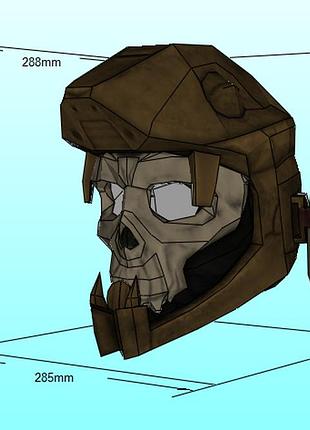 Шолом воїна ош-текк osh tekk helmet мortal kombat конструктор з картону паперкрафт papercraft ігровий персонаж пазл 3д фігура