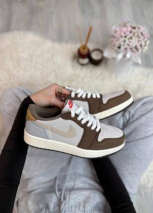 Кросівки nike jordan 1 low brown grey