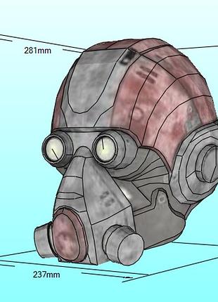 Шолом жнеця ripper helmet xcom 2 конструктор з картону паперкрафт papercraft ігровий персонаж пазл 3д фігура