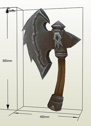 Paperkhan конструктор з картону warcraft rexxar сокира рексар макет модель паперкрафт подарунок сувенір іграшка 3d фігура интерьер