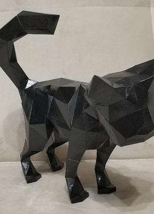 Cat kitten kitty 3d фігура арт. 225.4.55 кішка кіт кошеня котик котики конструктор з картону papercraft паперкрафт модель
