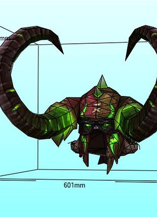 Шлем варлока warlock helmet world of warcraft конструктор из картона papercraft паперкрафт игровой персонаж