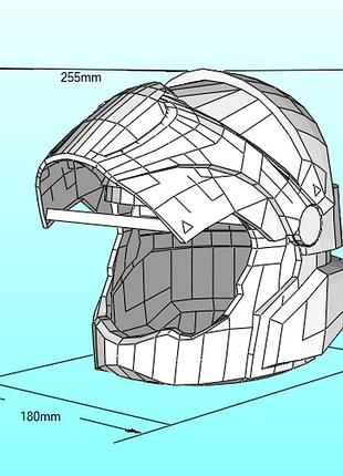 Шолом піхотинця interstellar marine helmet конструктор з картону паперкрафт papercraft ігровий персонаж пазл 3д фігура