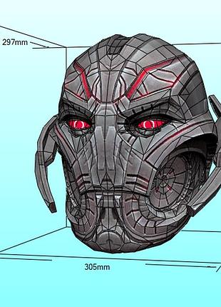 Шлем альтрона ultron prime helmet avengers конструктор из картона papercraft паперкрафт игровой персонаж