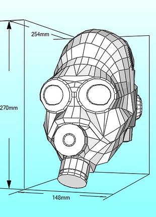 Шолом цивільної оборони metrocop helmet конструктор з картону паперкрафт papercraft ігровий персонаж пазл 3д фігура