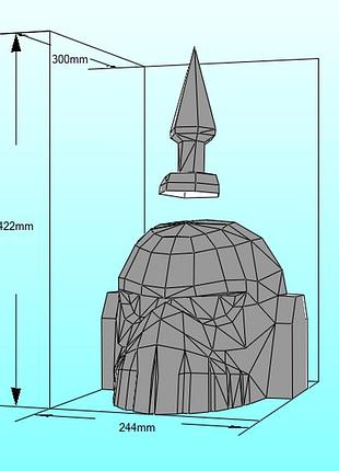Шолом космодесанта space marine helmet конструктор з картону паперкрафт papercraft ігровий персонаж пазл 3д фігура