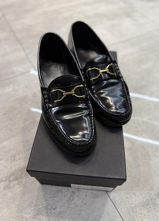 Жіночі лофери massimo dutti чорні з металевим декором | 37 | premium база