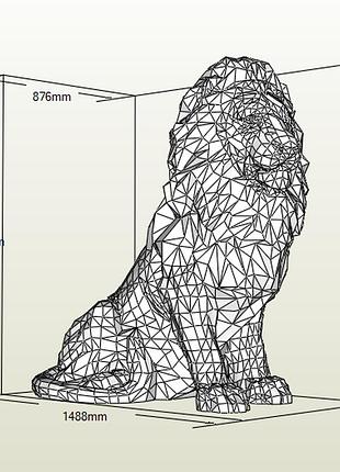 Paperkhan набор для создания 3d фигур лев кот кошка паперкрафт papercraft подарок сувернир игрушка конструктор