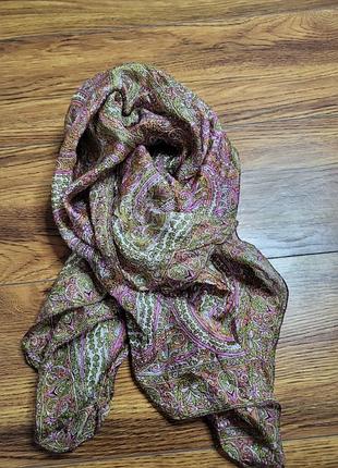 Шовкова хустка 80×80 • ніжний paisley орнамент • люкс якість