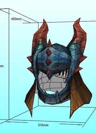 Шлем monster hunter helmet конструктор из картона papercraft паперкрафт игровой персонаж