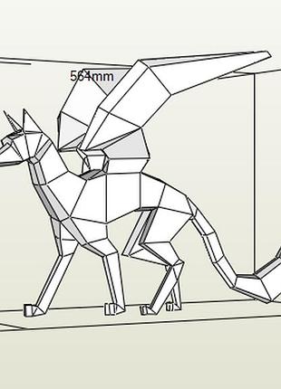 Paperkhan конструктор из картона 3d фигура собака пёс паперкрафт papercraft подарочный набор сувернир игрушка