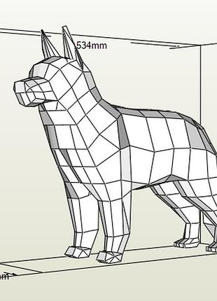Paperkhan конструктор из картона 3d фигура собака пёс паперкрафт papercraft подарочный набор сувернир игрушка