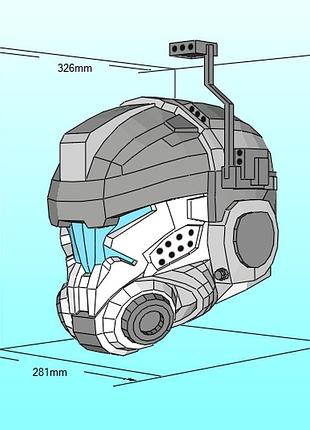 Шолом titanfall pilot helmet конструктор з картону паперкрафт papercraft ігровий персонаж пазл 3д фігура