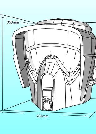 Шолом doom helmet конструктор з картону паперкрафт papercraft ігровий персонаж пазл 3д фігура