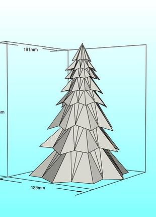 Paperkhan конструктор з картону 3d фігура ялинка новорічна новий рік рослина паперкрафт papercraft набір для творчості орігамі