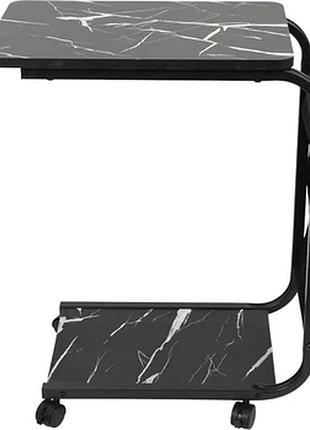 Приставний столик на колесах fabrika brain marble black (fk-w4098-01)