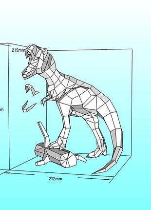 Paperkhan конструктор из картона динозавр тиранозавр оригами papercraft 3d фигура развивающий набор антистресс