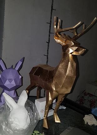 Paperkhan конструктор з картону 3d фігура олень паперкрафт papercraft подарунковий набір для творчості іграшка сувенір